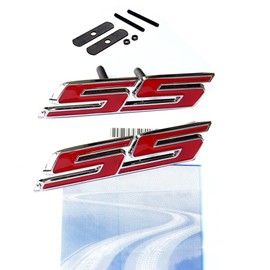 Yoaoo 1x OEM Ss Emblem Grille +Decal Badge 3D Compatible with Zl1 1LE Series Front Chrome Red