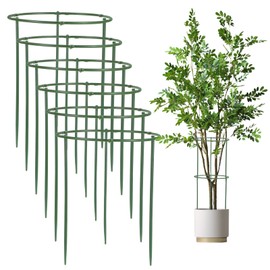Gjinxi 36Pcs Plant Support Stakes Half Round Plant Stakes, Stackable 6 Tier Garden Flower Support, Plant Cage for Indoor Plants for Tomato, Monstera, Peony, Hydrangea, Climbing Plants
