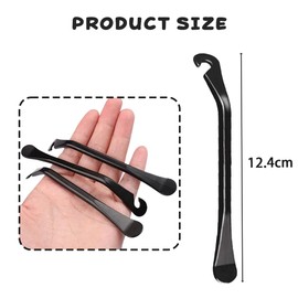 Pack of 3 Bicycle Tyre Levers, Carbon Steel Metal, 120 mm, Ergonomic for Bicycle, Road Bike & MTB (Black)