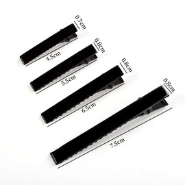 50 Pcs Black Alligator Hair Clip Single Prong Flat Top Metal Duck Bill Clip Hair Hairbow Accessories for DIY Craft (4.5cm)