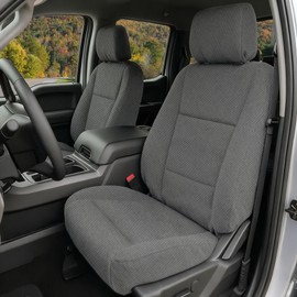 runfider Crew Cab Seat Covers for Ford F150 2015–2025, F150 Lightning 2022–2025, F-250 F-350 Super Duty 2017–2025, Composite Knit Fabric，Protectors with Headrest Covers - Gray（Front & Rear）