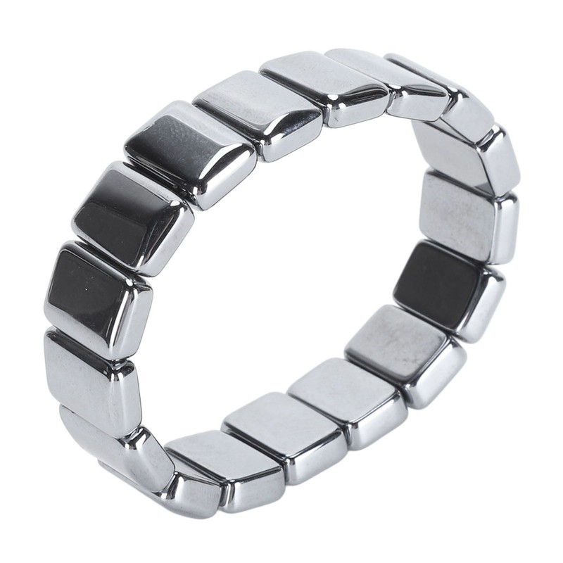 Terahertz Rectangle Bead Bracelet Energy Stone Fashion Unisex Terahertz Elastic