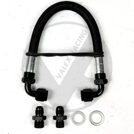 Valex Racing Power Steering Removal Line Silver & Black Braided fits 94-01 Acura Integra DC2