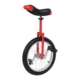 PANEKOLO 16 Inch Outdoor Unicycle,One Wheel Bike,Balancing Unicycle,Adjustable Seat Design,Suitable for Adults,Kids for Daily Fitness Exercise, Cycling, Balance Training, Talent Performance (Red)