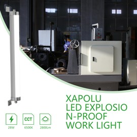 Xapolu 27in LED Machine Work Tube Light with 360° Adjustable Bracket, 28W 6500K 110-220V, IP67 Industrial Explosion Proof Lighting Machine Tool Working Lamp for Lathe, Sewing, CNC, Drilling Machine