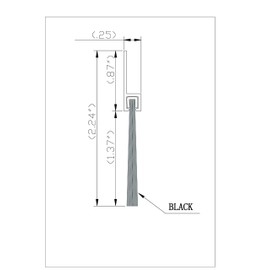 TMH Door Brush Sweep - 1.375" Brush x 36" Long, Dark Bronze (Black)