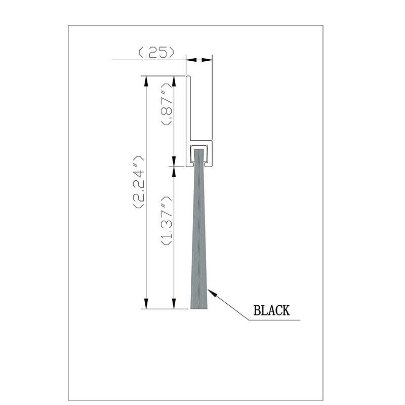 TMH Door Brush Sweep - 1.375" Brush x 36" Long,