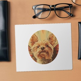 2 x 'Vintage Yorkshire Terrier Portrait' Microfibre Lens/Glasses Cleaning Cloths (LC00031126)