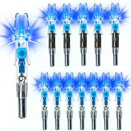 NoxDyn 12pcs Lighted Nocks for Arrows,High-Visibility Light Up Nocks with ON/Off Switch for Archery Green