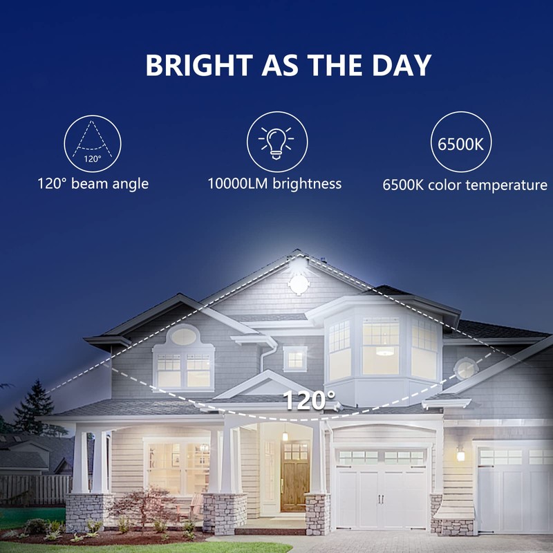 UFOND 10000 Lumens LED Flood Lights,100W Outdoor Waterproof Floodlights, Lighting