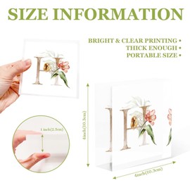 NOHSHE Clear Acrylic Decor Hand-Painted Vintage Flowers with Letter H Valentine's Day Present - Housewarming Presents - Presents for Mom,Sisters and Friends Positive Wall Plaque 4 x 4 inch