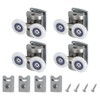 sourcing map 4 Pcs 25mm Double Shower Door Rollers 304