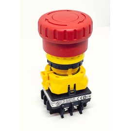 Emergency Stop Switch, 4PST-NC, Pushlock Reset/Push-Pull, Screw, 5 A, 250 V, 250 V