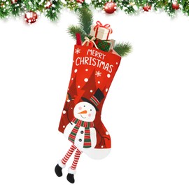 Christmas Stocking, Large Santa Christmas Stockings Decoration for Kid Adults Fireplace Hanging Stockings Xmas Tree Ornaments Gift Bag Candy Pouch for Xmas Family Holiday Party Home Decor A7CTSDW