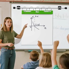 Magnetic Rod for Classroom Whiteboard, Anchor Chart Paper Holder, Magnetic Flip Calendar Holder for Classroom, Calendar Pocket Chart Easel Stand, White Board Refrigerator Accessories Date Decor