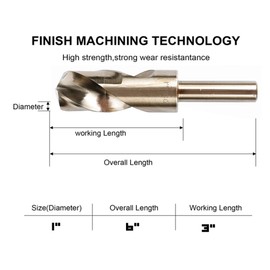 Narwhal 1 Inch Cobalt Drill Bits - 1 Pack - 6 Inch Length - M35 Cobalt Drill Bits with Storage Case - Perfect for Metal, Stainless Steel, Cast Iron, and More!