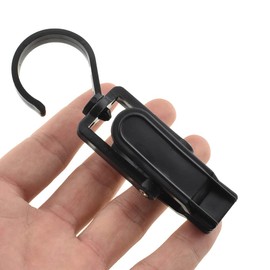 Hahiyo Plastic Swivel Clothespins Hanging Hook Clip Smooth Rotate Strong from Wind Secure to Hold Heavy Laundry Save Space Not Damage Leave Pinch Mark for Curtain Towel Hangers 2.3 Inches Black 8PCS