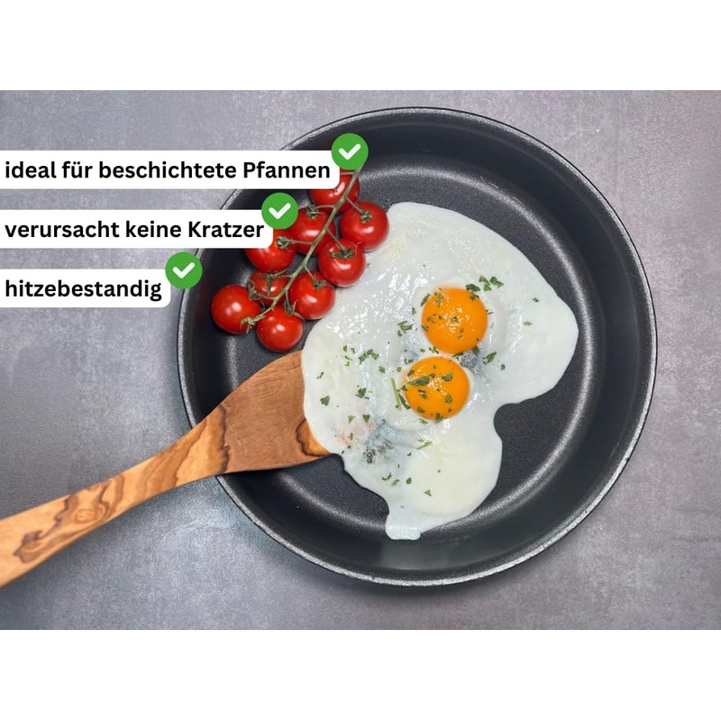 KitchGrill® Olive Wood Cooking Cutlery Set | Cooking Spoon, Spatula
