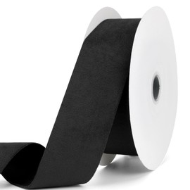 Pieaary - Cinta de terciopelo negro de 2 pulgadas x 20 yardas, cinta de terciopelo de doble cara para envolver regalos, manualidades hechas a mano, decoración de Navidad y boda (2 pulgadas negro)