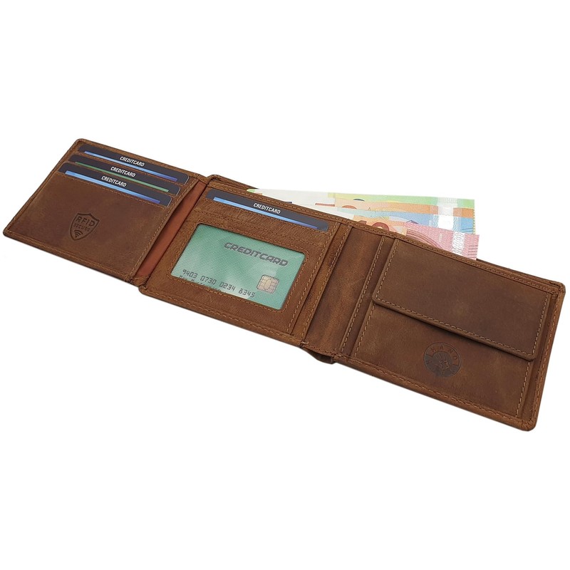 myledershop Genuine Buffalo Full Leather Wallet / Purse / Wallet
