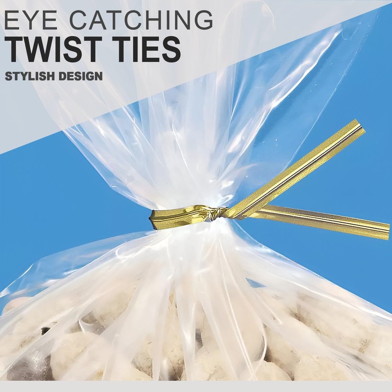 Navoys Pack of 600 Metallic Twist Ties - 16cm Gift