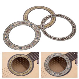 3Pcs Wood Soundhole Rosette Inlay Sound Hole Decal for Acoustic Classical Guitar Parts Accessories