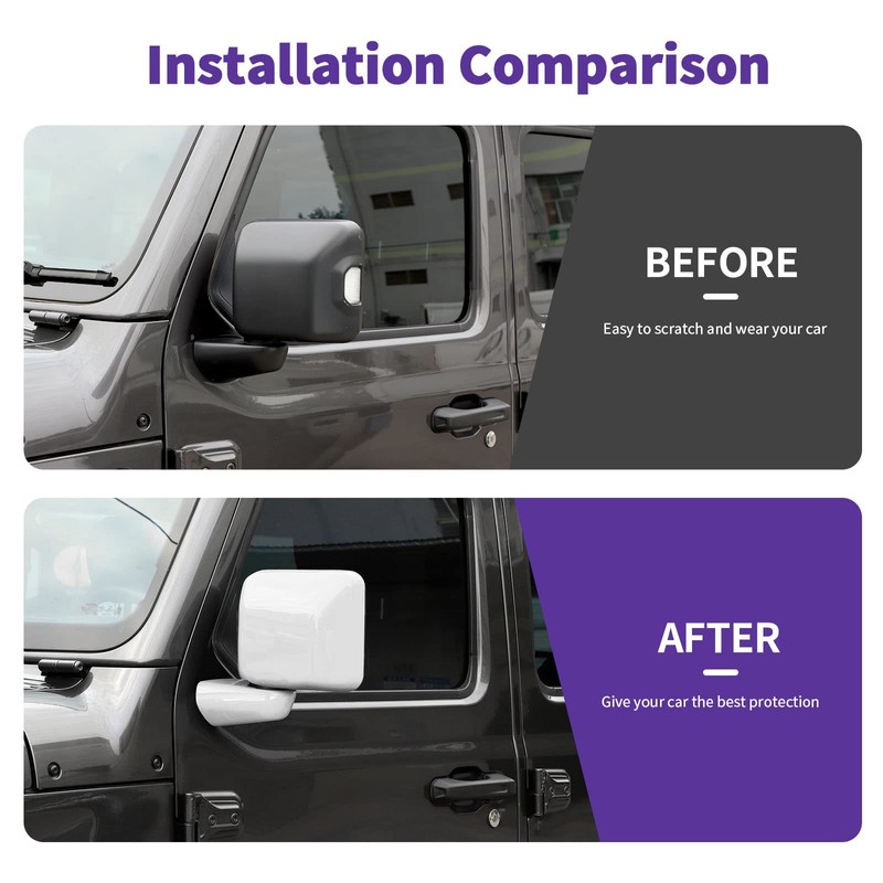 SQQP Side Mirror Cover, Rearview Mirrors Decoration Trim Kit Fit