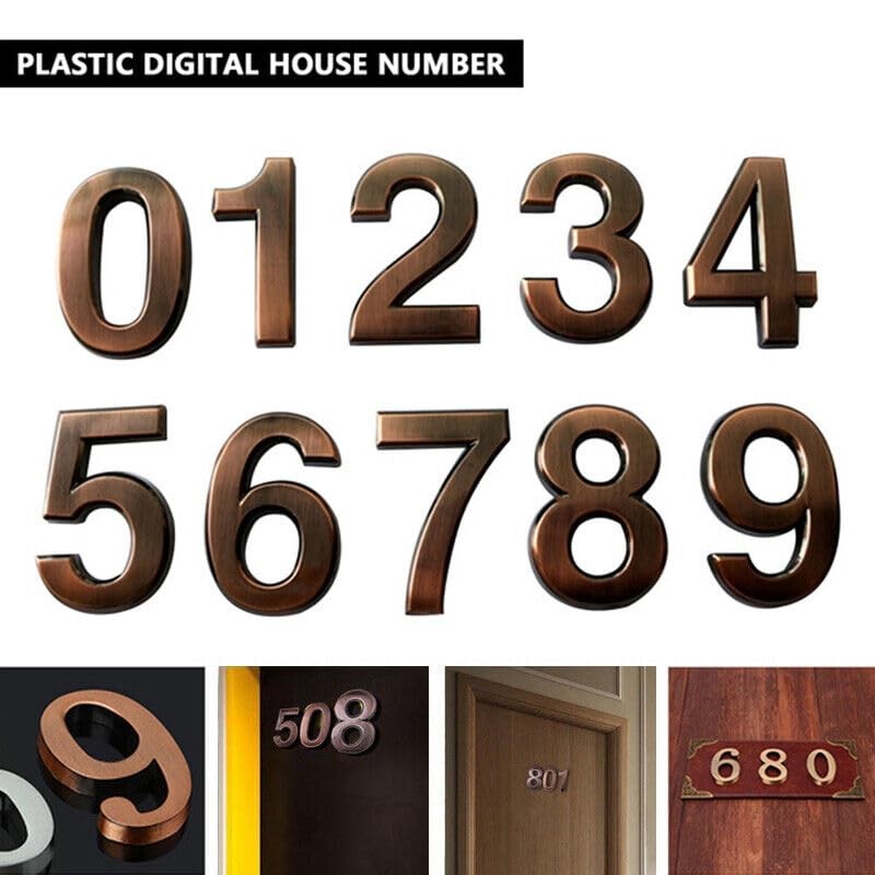 AIMALL 2 Number Sticker Plate for Door Address, Copper Plated