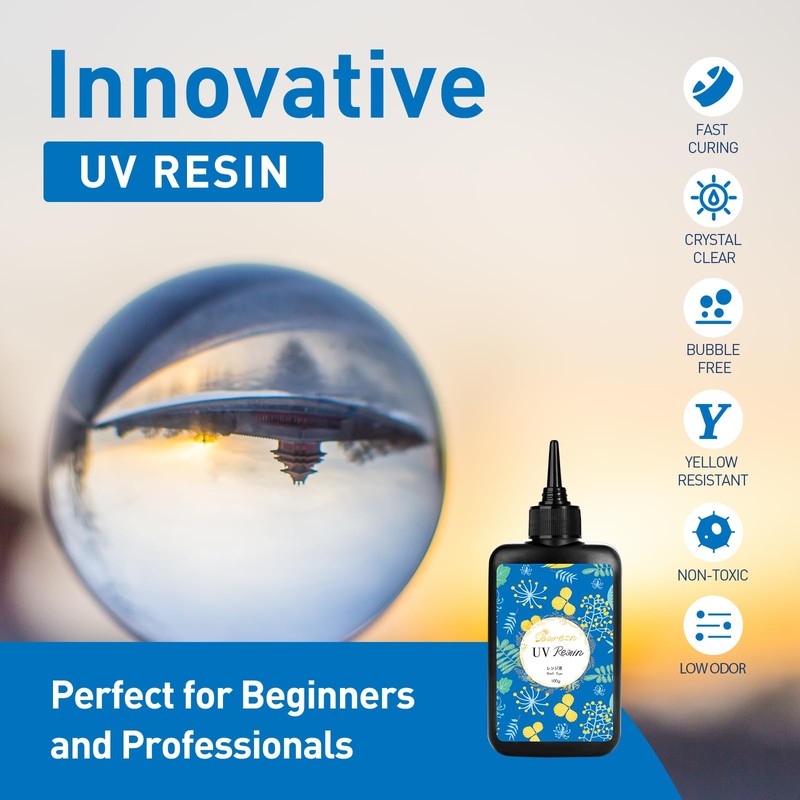 Bsrezn Bsrezn 400g UV Resin Hard, Crystal Clear Premixed Resin