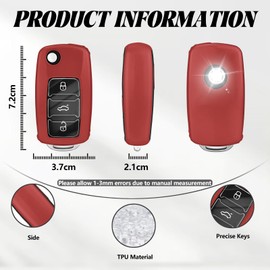 TOOMUME Key Case TPU Glossy Transparent Car Key Cover Fits VW Volkswagen Golf 4/5/6 Multivan T5 Polo Up Caddy Beetle Sharan Jetta Bora Seat Ibiza Skoda Fabia