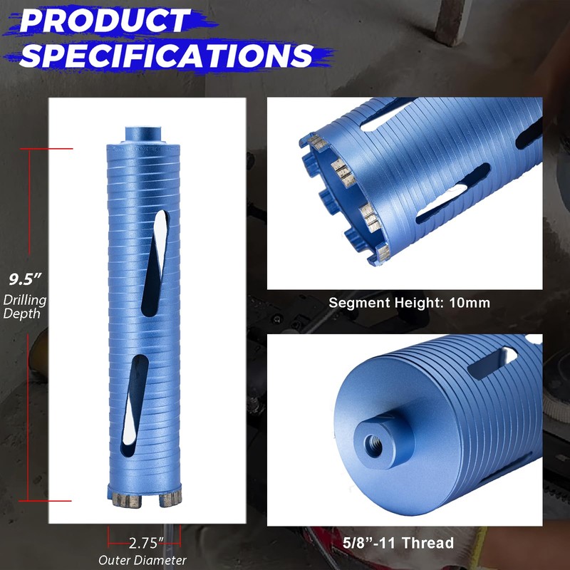 DaduoRi 2 3/4" Dry Core Drill Bit for Brick and