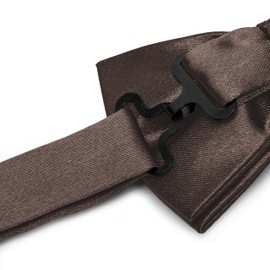 Ladeheid Children's Boys Bow Tie - Pre-Tied Adjustable Band, Shiny Design, Ideal for Wedding, Birthday, School - Durable and Stylish Size 10 cm x 5 cm BKS, brown
