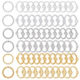 SOFPLATE 1 Box 240 Pieces 6 Styles Round Bead Frame Circular Bead Frame Hollow Colourful Alloy Ring Double Hole Spacer Loose Bead Connector for Jewellery Making Charms Bracelets