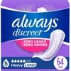 Always Discreet Adult Incontinence Pads for Women,Pads, 64 CT