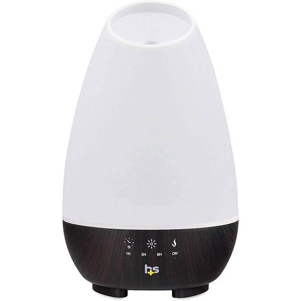 HealthSmart Essential Oil Diffuser, Cool Mist Humidifier and Aromatherapy Diffuser with 500ML Tank Ideal for Large Rooms, Adjustable Timer, Mist Mode and 7 LED Light Colors, White
