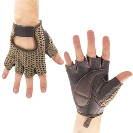 Adapter Universe Motorist Gloves Retro Vintage Leather Fingerless Driving Gloves Bicycle Vintage Car Brown