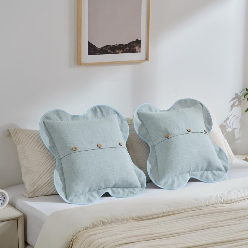 Pack of 2 Chenille Buttons Throw Pillow Covers 18x18 Inch