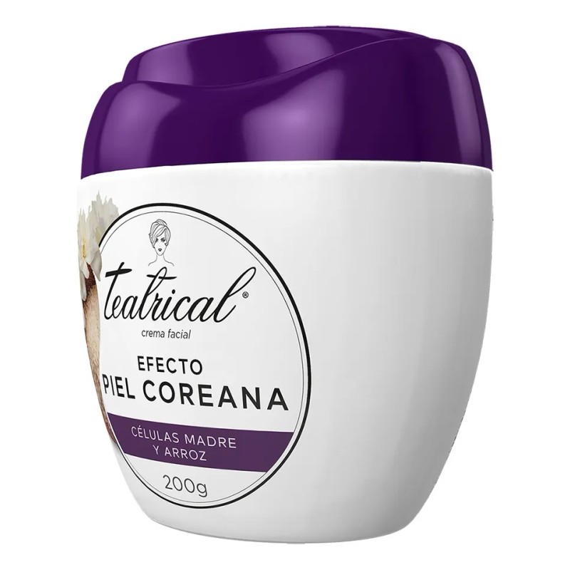 Crema Facial Efecto Piel Coreana 200g Teatrical Normal Seca Día