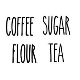 Kitchen Pantry Labels, Coffee Sugar Flour Tea, Multiple Sizes, Farmhouse Style, Glossy Matte Metallic