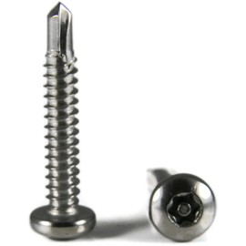 Torx w/Pin Tamper Proof Security Pan Self Driller TEK-3 Screw 410 Stainless Steel - #14 x 2 (T-27) Qty-25