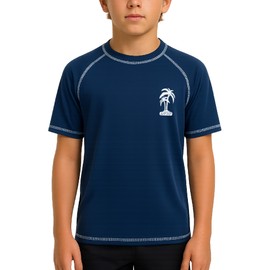 iXtreme Boys' Big Palm Tree Rash Guard, Size 7, Navy