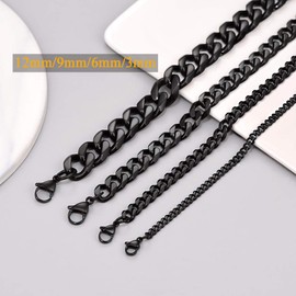 PROSTEEL Mens Jewelry Black Chain Cuban Bracelet Bracelts Man Mens Bracelets