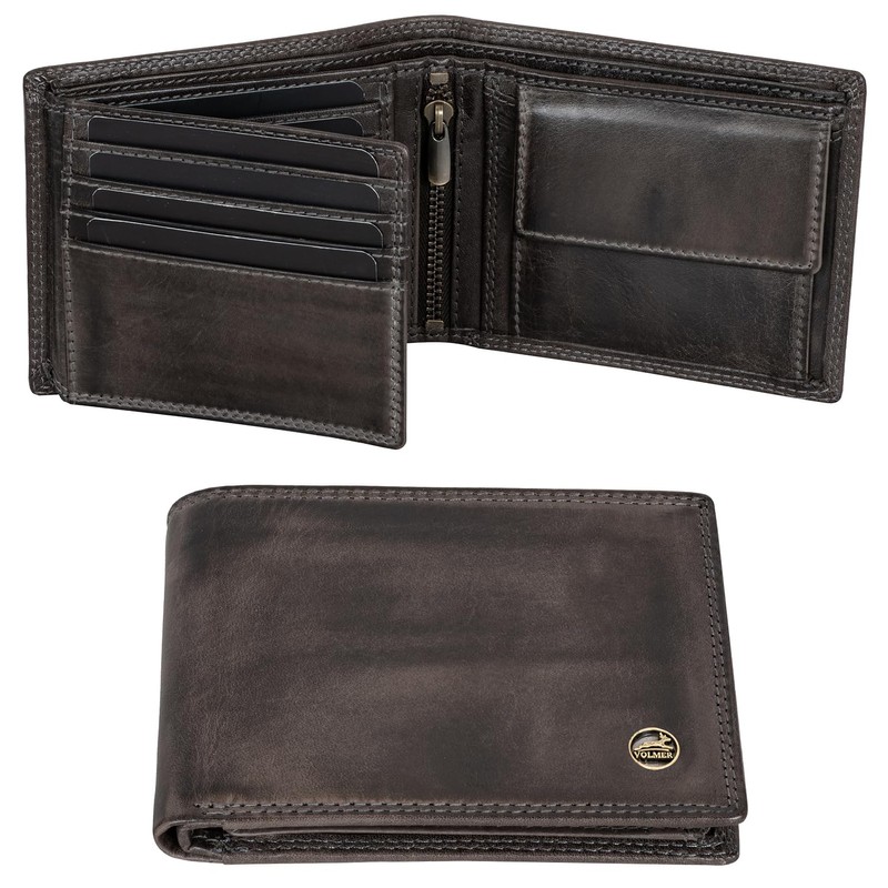 Fa.Volmer Men's Leather Wallet with RFID Protection - Extra Sturdy