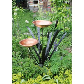 Double Cattail Birdbath