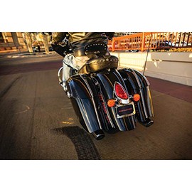 Kuryakyn 5699 Motorcycle Accent Accessory: Curved License Plate Mount Holder and Frame with LED Illumination Lighting for 2014-19 Indian Motorcycles, Chrome