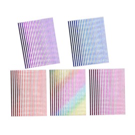 Healeved 5sheets Shiny Nail Art Stickers for Women Dazzling Manicure Decals Red and Easy to Apply Nail Decoration for Home Salon Use