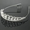 Bseash - Tiara de cristal plateado con corona de princesa,