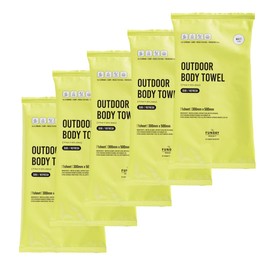 THE FUNDAY PROJECT Outdoor Body Towel, Large, Cedar x Grapefruit Scent, Individual Packaging, Single Use, Set of 5