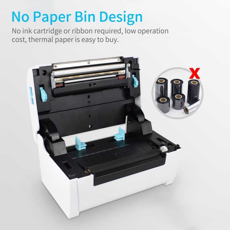 110mm Shipping Label Printer with Stand USB Cable High Speed