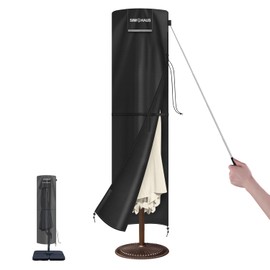 SIMPHAUS Garden Parasol Covers Waterproof with Zip Large Double Umbrella Cover for Ø3m Garden Umbrella Covers for Outdoor Umbrellas,Windproof,Anti-UV 420D Oxford Fabric 250x65/65cm